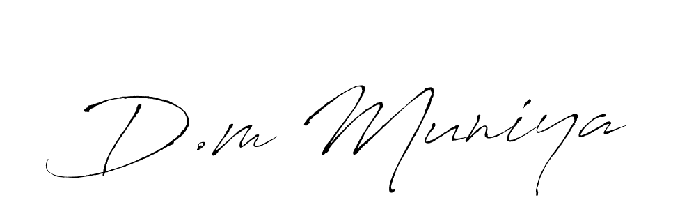 Also we have D.m Muniya name is the best signature style. Create professional handwritten signature collection using Antro_Vectra autograph style. D.m Muniya signature style 6 images and pictures png