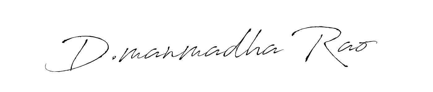 The best way (Antro_Vectra) to make a short signature is to pick only two or three words in your name. The name D.manmadha Rao include a total of six letters. For converting this name. D.manmadha Rao signature style 6 images and pictures png