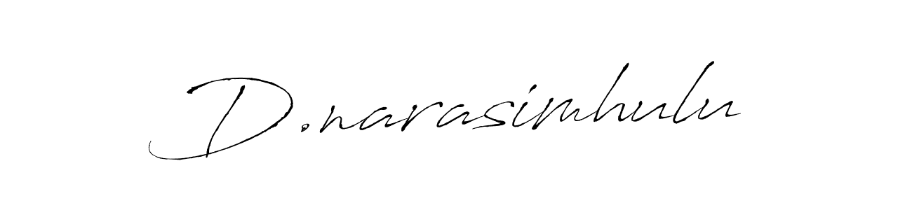 Use a signature maker to create a handwritten signature online. With this signature software, you can design (Antro_Vectra) your own signature for name D.narasimhulu. D.narasimhulu signature style 6 images and pictures png