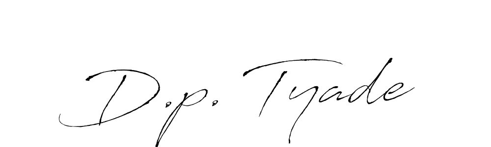 Use a signature maker to create a handwritten signature online. With this signature software, you can design (Antro_Vectra) your own signature for name D.p. Tyade. D.p. Tyade signature style 6 images and pictures png