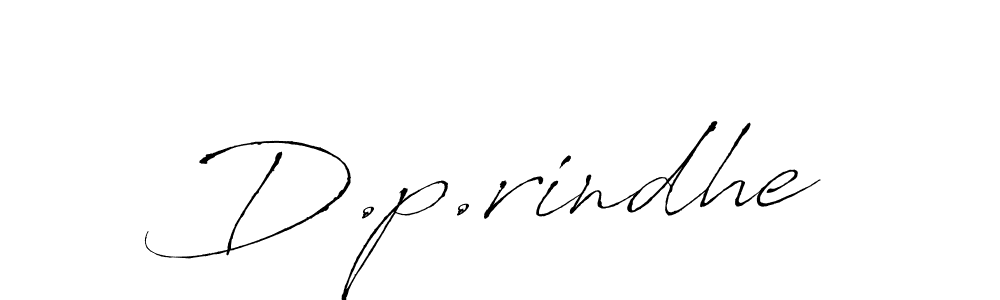 How to make D.p.rindhe name signature. Use Antro_Vectra style for creating short signs online. This is the latest handwritten sign. D.p.rindhe signature style 6 images and pictures png