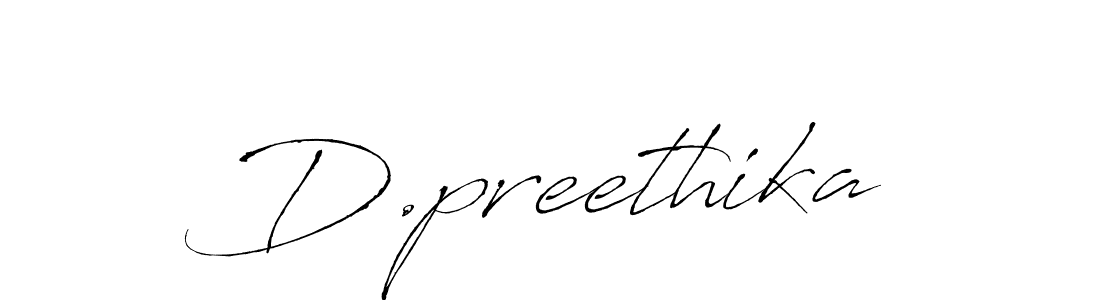 How to make D.preethika name signature. Use Antro_Vectra style for creating short signs online. This is the latest handwritten sign. D.preethika signature style 6 images and pictures png