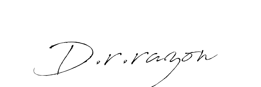 How to make D.r.razon name signature. Use Antro_Vectra style for creating short signs online. This is the latest handwritten sign. D.r.razon signature style 6 images and pictures png