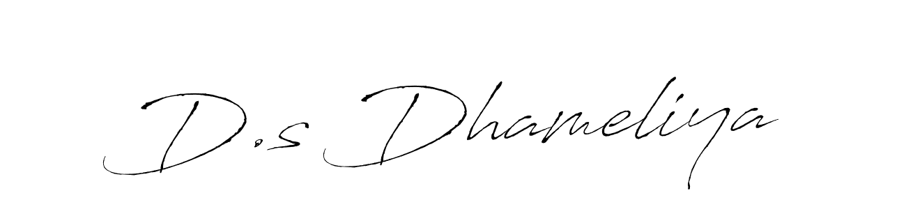 How to make D.s Dhameliya name signature. Use Antro_Vectra style for creating short signs online. This is the latest handwritten sign. D.s Dhameliya signature style 6 images and pictures png