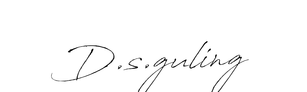 Antro_Vectra is a professional signature style that is perfect for those who want to add a touch of class to their signature. It is also a great choice for those who want to make their signature more unique. Get D.s.guling name to fancy signature for free. D.s.guling signature style 6 images and pictures png