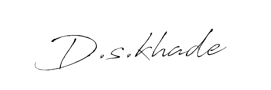 Design your own signature with our free online signature maker. With this signature software, you can create a handwritten (Antro_Vectra) signature for name D.s.khade. D.s.khade signature style 6 images and pictures png