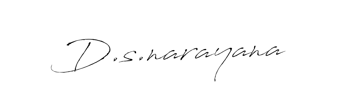 How to make D.s.narayana signature? Antro_Vectra is a professional autograph style. Create handwritten signature for D.s.narayana name. D.s.narayana signature style 6 images and pictures png