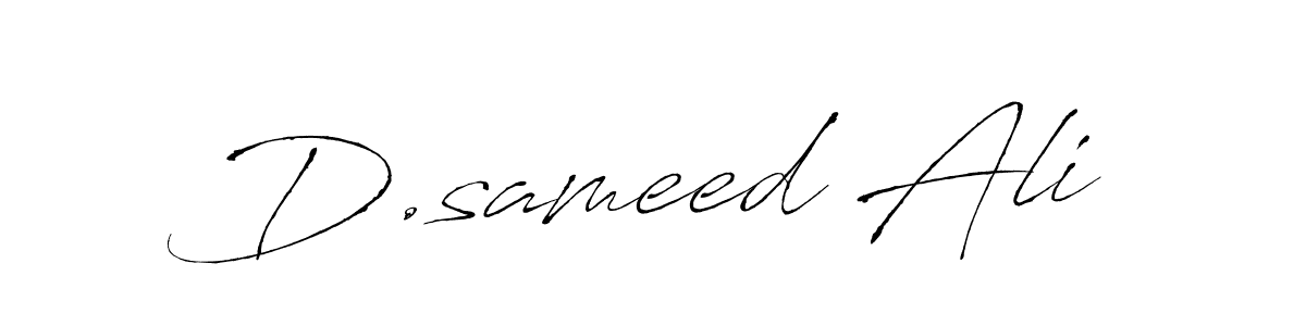 The best way (Antro_Vectra) to make a short signature is to pick only two or three words in your name. The name D.sameed Ali include a total of six letters. For converting this name. D.sameed Ali signature style 6 images and pictures png