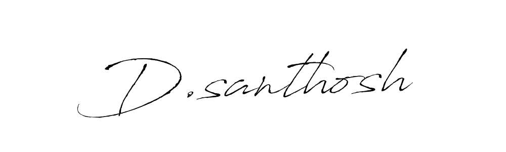 Design your own signature with our free online signature maker. With this signature software, you can create a handwritten (Antro_Vectra) signature for name D.santhosh. D.santhosh signature style 6 images and pictures png