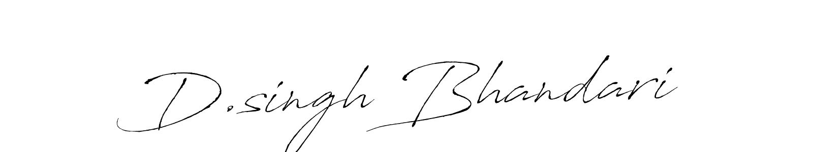 The best way (Antro_Vectra) to make a short signature is to pick only two or three words in your name. The name D.singh Bhandari include a total of six letters. For converting this name. D.singh Bhandari signature style 6 images and pictures png