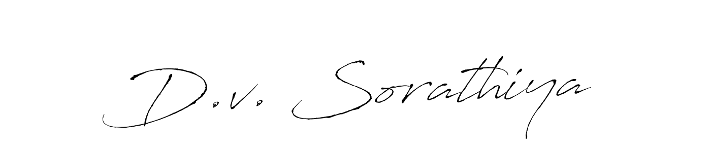 Use a signature maker to create a handwritten signature online. With this signature software, you can design (Antro_Vectra) your own signature for name D.v. Sorathiya. D.v. Sorathiya signature style 6 images and pictures png