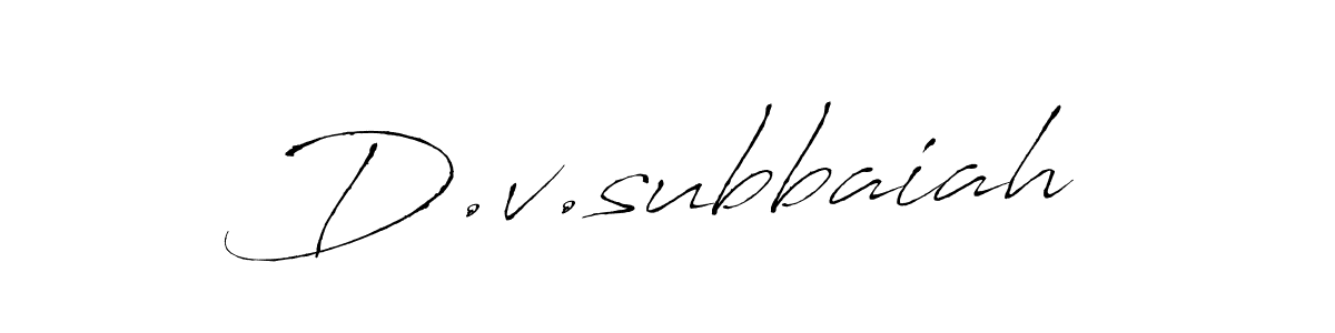 The best way (Antro_Vectra) to make a short signature is to pick only two or three words in your name. The name D.v.subbaiah include a total of six letters. For converting this name. D.v.subbaiah signature style 6 images and pictures png