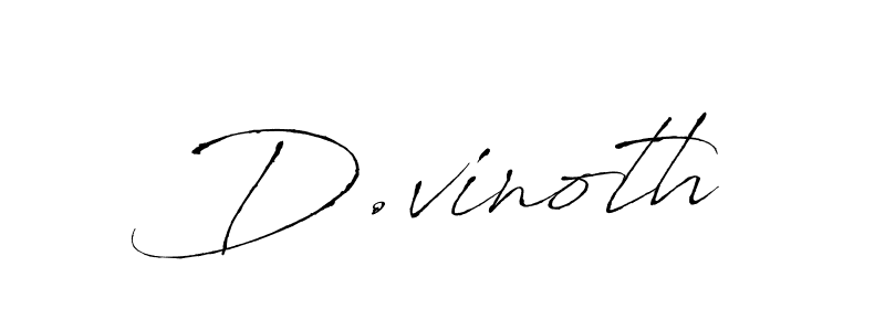Make a beautiful signature design for name D.vinoth. With this signature (Antro_Vectra) style, you can create a handwritten signature for free. D.vinoth signature style 6 images and pictures png