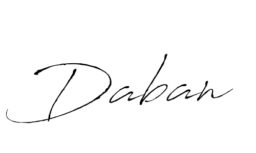 Use a signature maker to create a handwritten signature online. With this signature software, you can design (Antro_Vectra) your own signature for name Daban. Daban signature style 6 images and pictures png