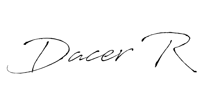 Create a beautiful signature design for name Dacer R. With this signature (Antro_Vectra) fonts, you can make a handwritten signature for free. Dacer R signature style 6 images and pictures png