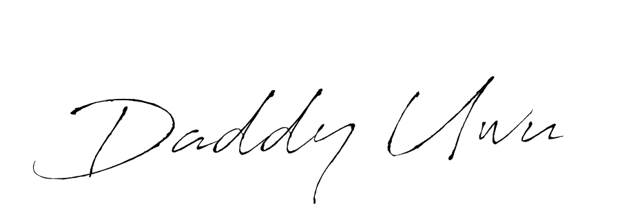 The best way (Antro_Vectra) to make a short signature is to pick only two or three words in your name. The name Daddy Uwu include a total of six letters. For converting this name. Daddy Uwu signature style 6 images and pictures png