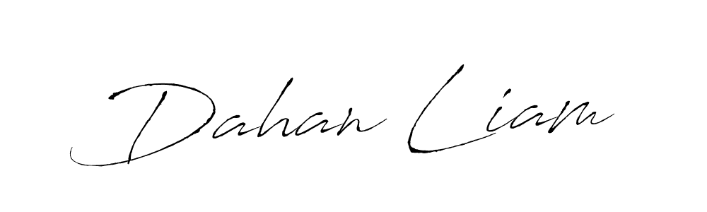 This is the best signature style for the Dahan Liam name. Also you like these signature font (Antro_Vectra). Mix name signature. Dahan Liam signature style 6 images and pictures png