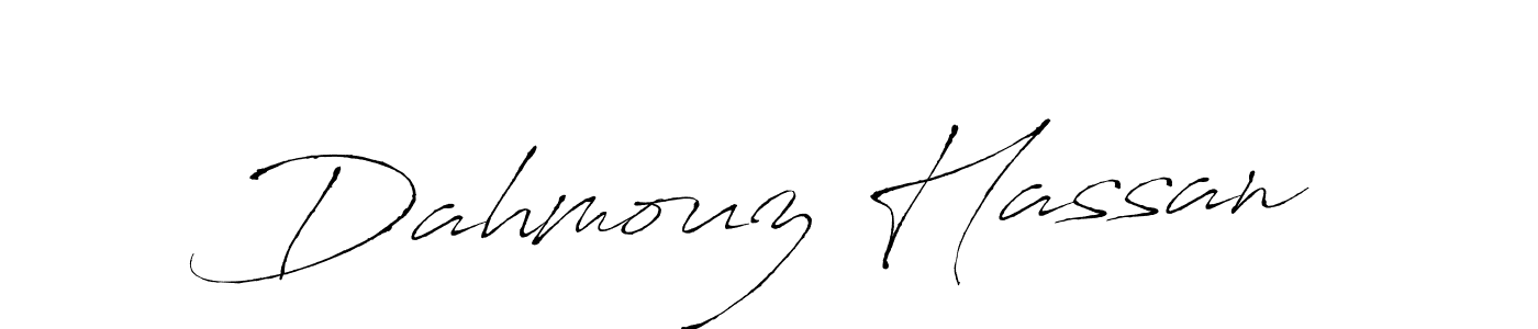 Create a beautiful signature design for name Dahmouz Hassan. With this signature (Antro_Vectra) fonts, you can make a handwritten signature for free. Dahmouz Hassan signature style 6 images and pictures png