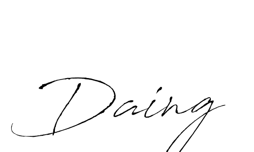 Daing stylish signature style. Best Handwritten Sign (Antro_Vectra) for my name. Handwritten Signature Collection Ideas for my name Daing. Daing signature style 6 images and pictures png