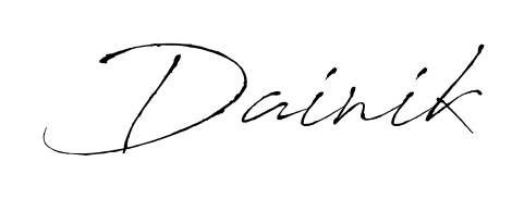 Explore multiple handwriting variations for Dainik including this stunning Antro_Vectra design. Free to use across all platforms. Dainik signature style 6 images and pictures png