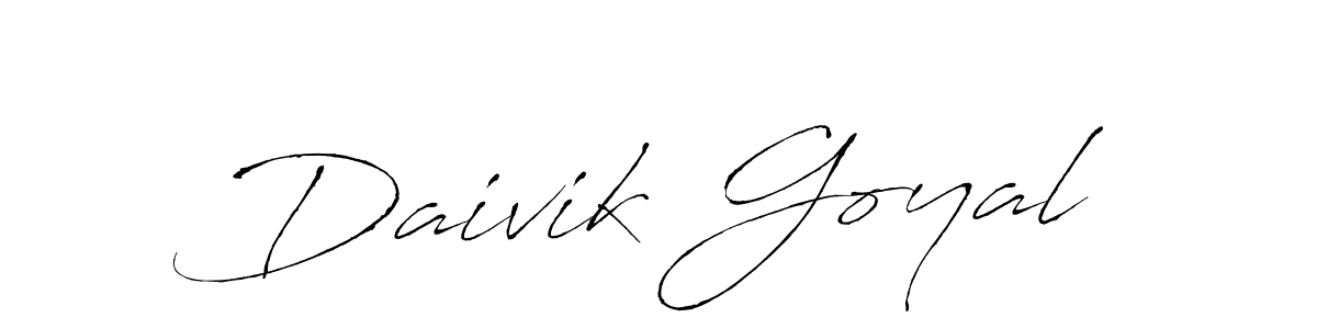 Similarly Antro_Vectra is the best handwritten signature design. Signature creator online .You can use it as an online autograph creator for name Daivik Goyal. Daivik Goyal signature style 6 images and pictures png