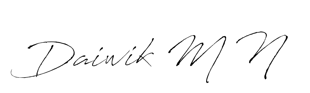 Use a signature maker to create a handwritten signature online. With this signature software, you can design (Antro_Vectra) your own signature for name Daiwik M N. Daiwik M N signature style 6 images and pictures png