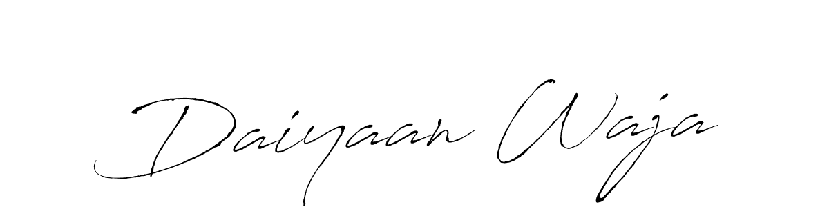 How to make Daiyaan Waja name signature. Use Antro_Vectra style for creating short signs online. This is the latest handwritten sign. Daiyaan Waja signature style 6 images and pictures png