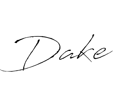 Use a signature maker to create a handwritten signature online. With this signature software, you can design (Antro_Vectra) your own signature for name Dake. Dake signature style 6 images and pictures png