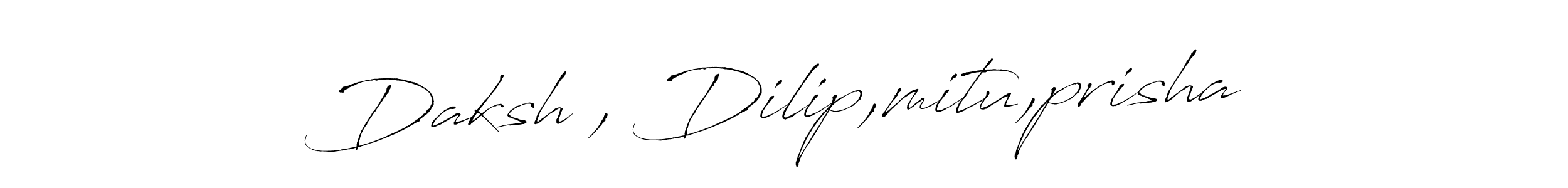 Make a beautiful signature design for name Daksh , Dilip,mitu,prisha. Use this online signature maker to create a handwritten signature for free. Daksh , Dilip,mitu,prisha signature style 6 images and pictures png