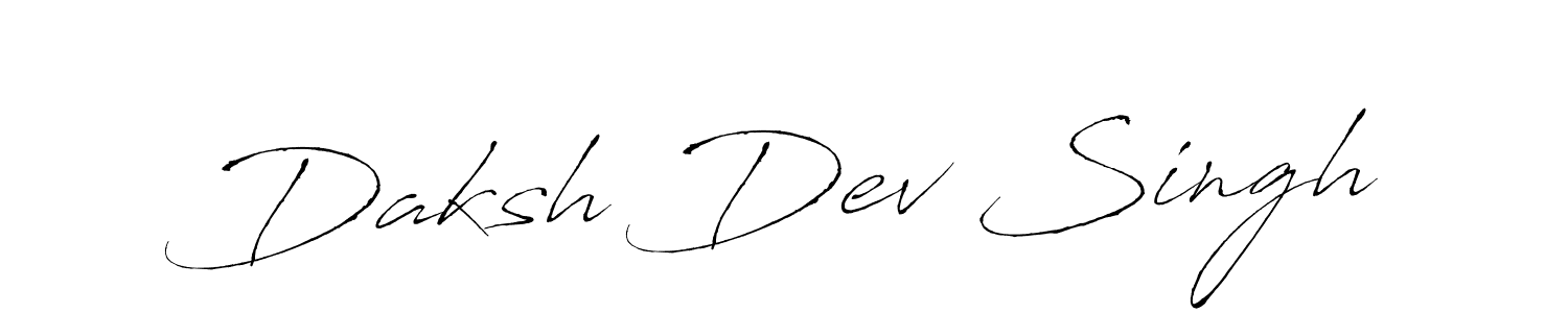 The best way (Antro_Vectra) to make a short signature is to pick only two or three words in your name. The name Daksh Dev Singh include a total of six letters. For converting this name. Daksh Dev Singh signature style 6 images and pictures png