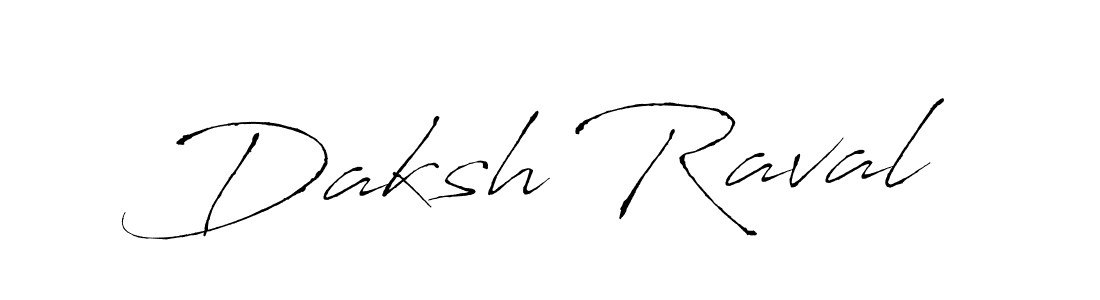 Make a beautiful signature design for name Daksh Raval. With this signature (Antro_Vectra) style, you can create a handwritten signature for free. Daksh Raval signature style 6 images and pictures png