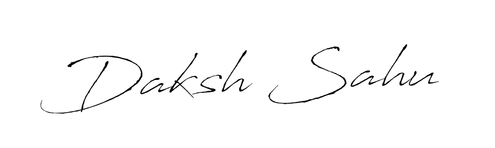 The best way (Antro_Vectra) to make a short signature is to pick only two or three words in your name. The name Daksh Sahu include a total of six letters. For converting this name. Daksh Sahu signature style 6 images and pictures png