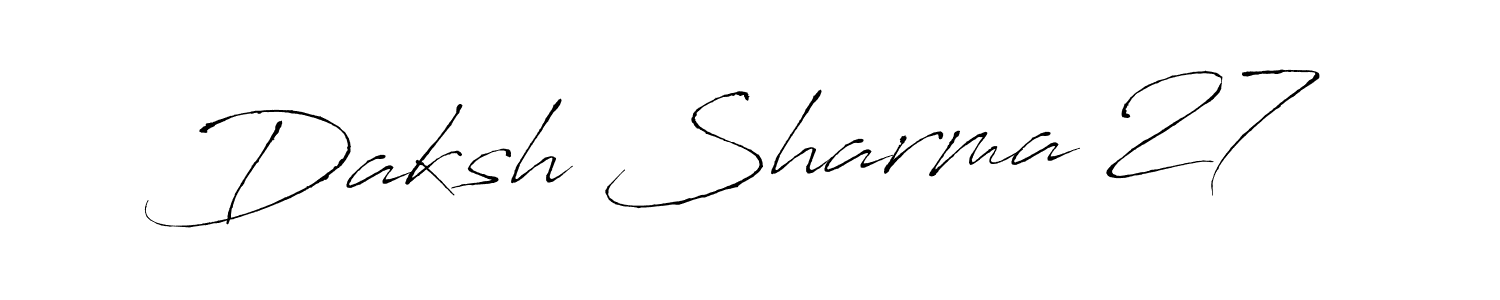 How to make Daksh Sharma 27 name signature. Use Antro_Vectra style for creating short signs online. This is the latest handwritten sign. Daksh Sharma 27 signature style 6 images and pictures png