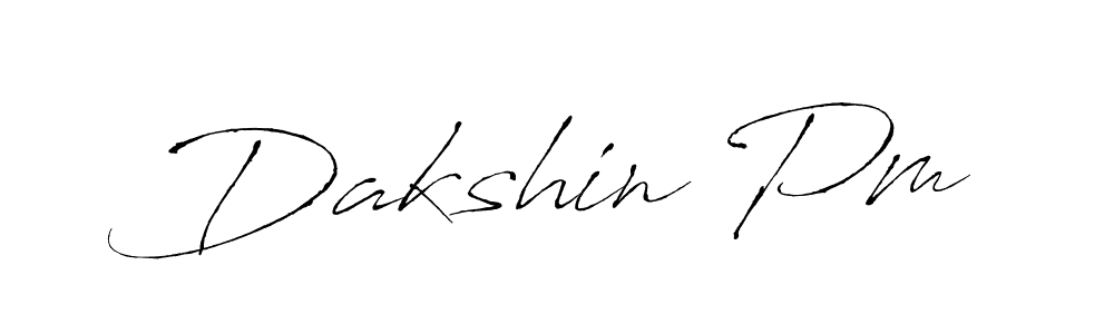 Create a beautiful signature design for name Dakshin Pm. With this signature (Antro_Vectra) fonts, you can make a handwritten signature for free. Dakshin Pm signature style 6 images and pictures png