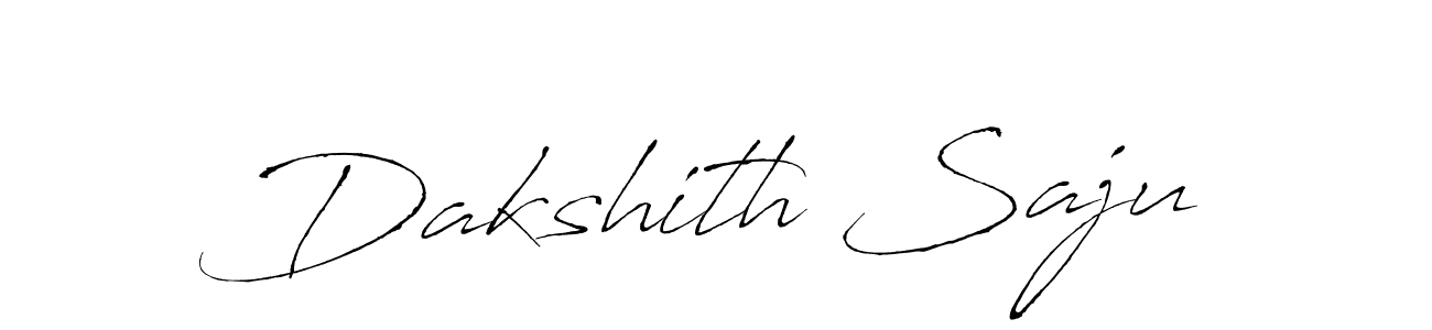 How to make Dakshith Saju name signature. Use Antro_Vectra style for creating short signs online. This is the latest handwritten sign. Dakshith Saju signature style 6 images and pictures png