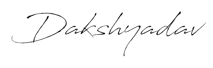 A classic penmanship look for Dakshyadav. The Antro_Vectra font brings timeless elegance and confidence to every signed document. Dakshyadav signature style 6 images and pictures png