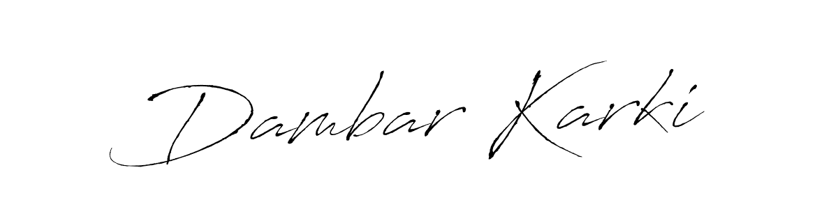 Dambar Karki stylish signature style. Best Handwritten Sign (Antro_Vectra) for my name. Handwritten Signature Collection Ideas for my name Dambar Karki. Dambar Karki signature style 6 images and pictures png