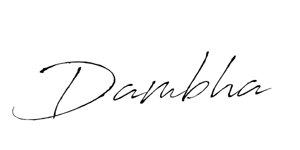 Design your own signature with our free online signature maker. With this signature software, you can create a handwritten (Antro_Vectra) signature for name Dambha. Dambha signature style 6 images and pictures png