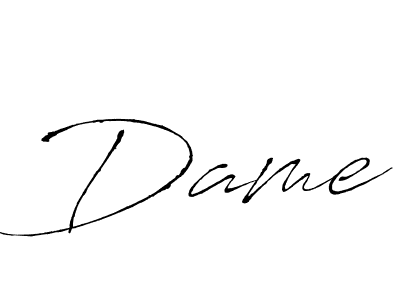 Design your own signature with our free online signature maker. With this signature software, you can create a handwritten (Antro_Vectra) signature for name Dame. Dame signature style 6 images and pictures png