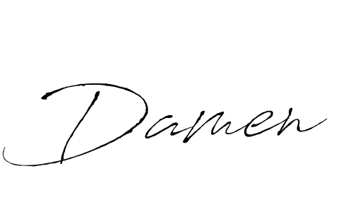 Antro_Vectra is a professional signature style that is perfect for those who want to add a touch of class to their signature. It is also a great choice for those who want to make their signature more unique. Get Damen name to fancy signature for free. Damen signature style 6 images and pictures png