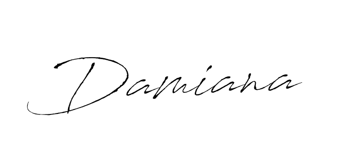 Design your own signature with our free online signature maker. With this signature software, you can create a handwritten (Antro_Vectra) signature for name Damiana. Damiana signature style 6 images and pictures png
