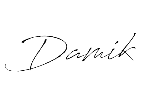 Create a beautiful signature design for name Damik. With this signature (Antro_Vectra) fonts, you can make a handwritten signature for free. Damik signature style 6 images and pictures png