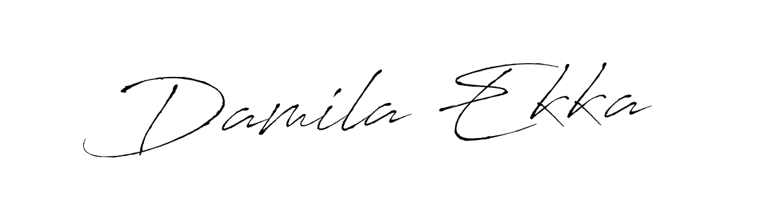 How to make Damila Ekka name signature. Use Antro_Vectra style for creating short signs online. This is the latest handwritten sign. Damila Ekka signature style 6 images and pictures png