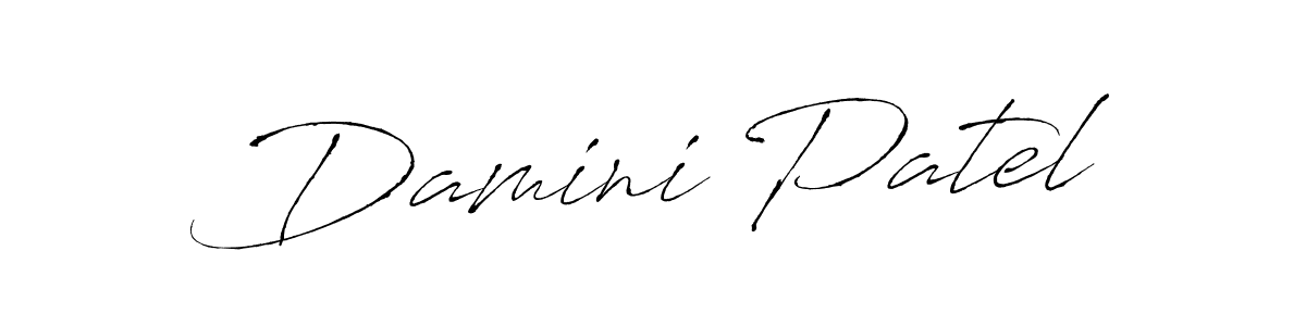 Create a beautiful signature design for name Damini Patel. With this signature (Antro_Vectra) fonts, you can make a handwritten signature for free. Damini Patel signature style 6 images and pictures png