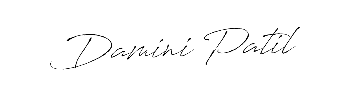 Create a beautiful signature design for name Damini Patil. With this signature (Antro_Vectra) fonts, you can make a handwritten signature for free. Damini Patil signature style 6 images and pictures png