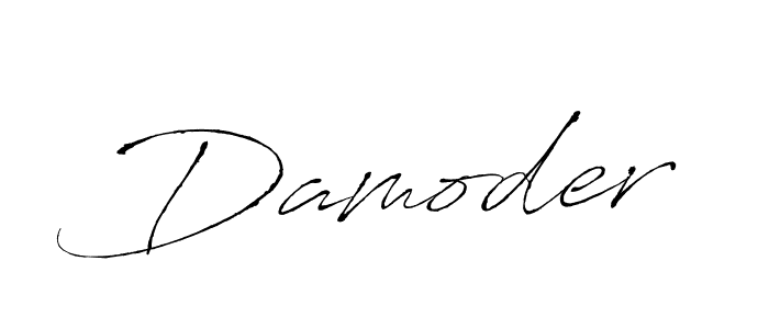 Design your own signature with our free online signature maker. With this signature software, you can create a handwritten (Antro_Vectra) signature for name Damoder. Damoder signature style 6 images and pictures png