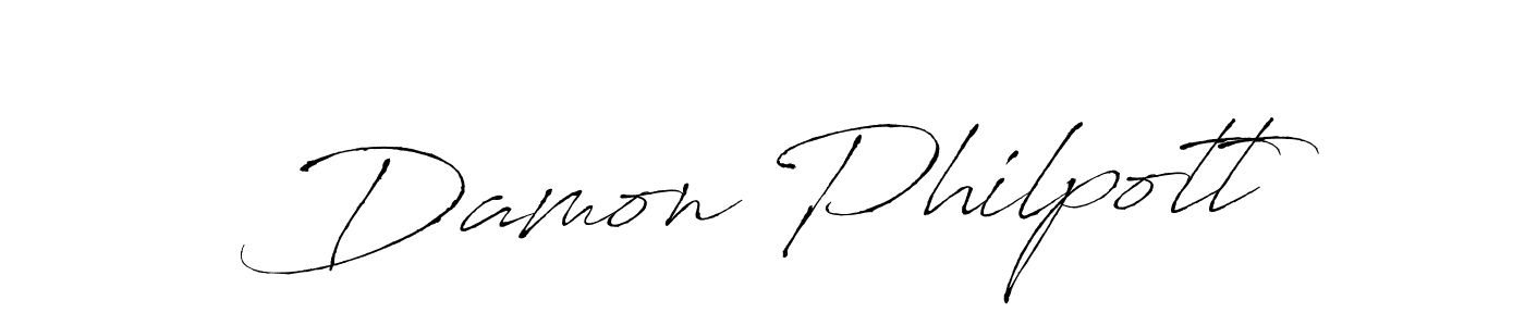 Make a beautiful signature design for name Damon Philpott. With this signature (Antro_Vectra) style, you can create a handwritten signature for free. Damon Philpott signature style 6 images and pictures png