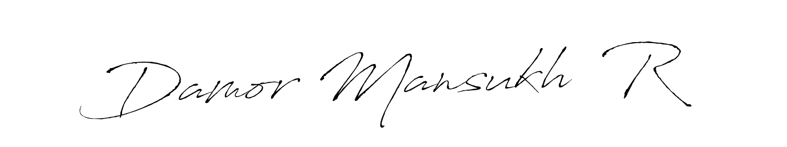 How to make Damor Mansukh  R name signature. Use Antro_Vectra style for creating short signs online. This is the latest handwritten sign. Damor Mansukh  R signature style 6 images and pictures png