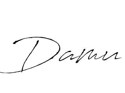 Make a beautiful signature design for name Damu. With this signature (Antro_Vectra) style, you can create a handwritten signature for free. Damu signature style 6 images and pictures png