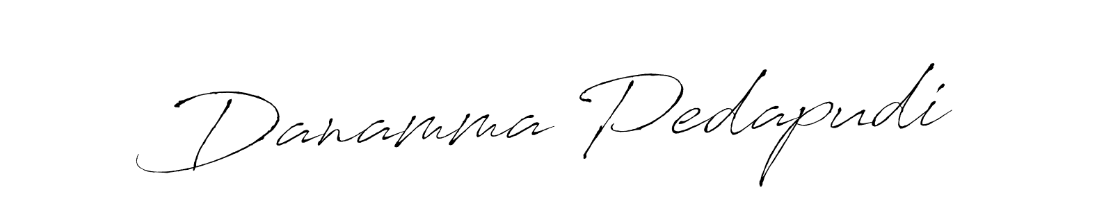 Antro_Vectra is a professional signature style that is perfect for those who want to add a touch of class to their signature. It is also a great choice for those who want to make their signature more unique. Get Danamma Pedapudi name to fancy signature for free. Danamma Pedapudi signature style 6 images and pictures png